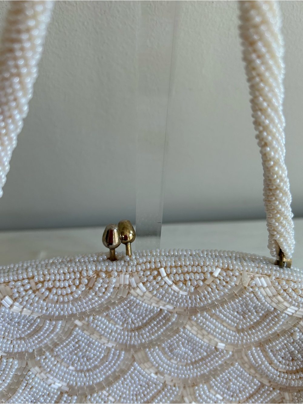 Elegant Ivory Beaded Handbag - Women Bags - Picture 2 of 8